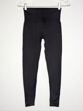 Set Active Black Pull On Athletic Exercise Workout Gym Leggings S